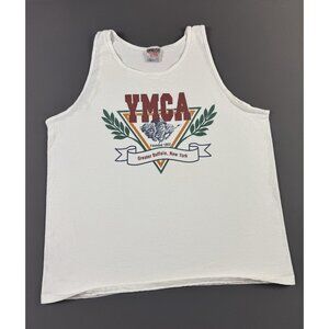 Rare Vintage 90s YMCA Greater Buffalo New York Tank Top White Oneita Large USA